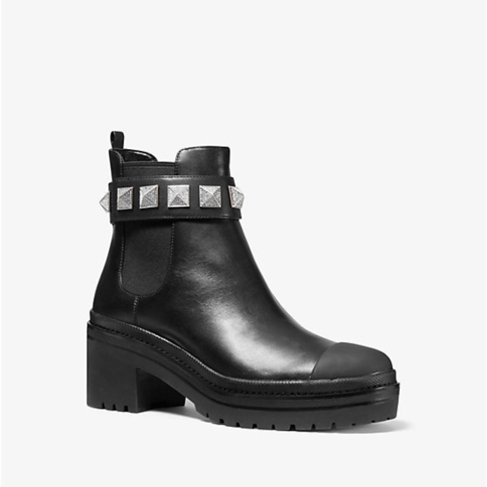 MICHAEL MICHAEL KORS Glenn Studded Leather Boot - Size 7